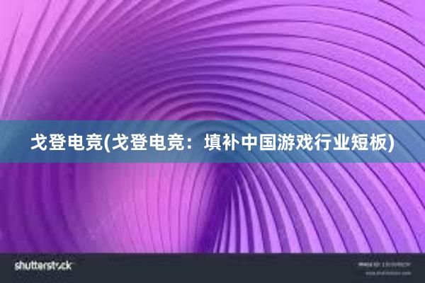 戈登电竞(戈登电竞：填补中国游戏行业短板)