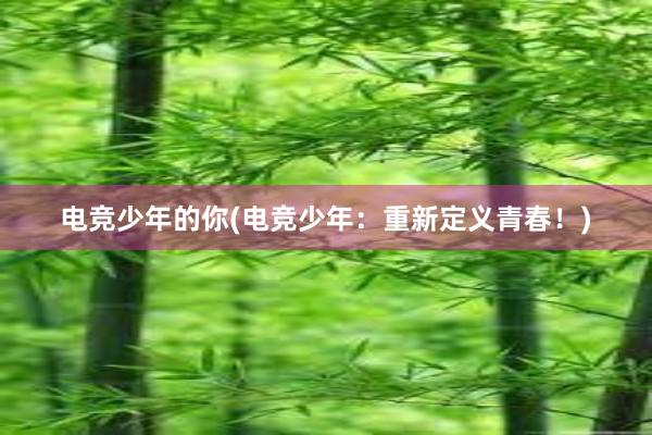 电竞少年的你(电竞少年：重新定义青春！)