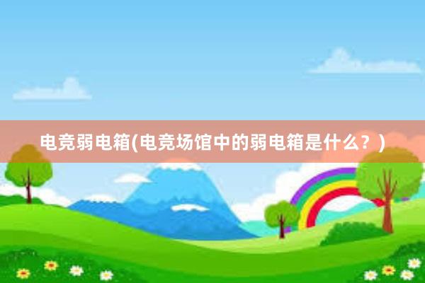 电竞弱电箱(电竞场馆中的弱电箱是什么？)