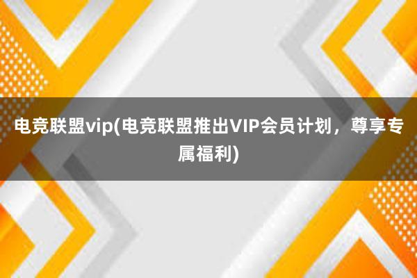 电竞联盟vip(电竞联盟推出VIP会员计划，尊享专属福利)