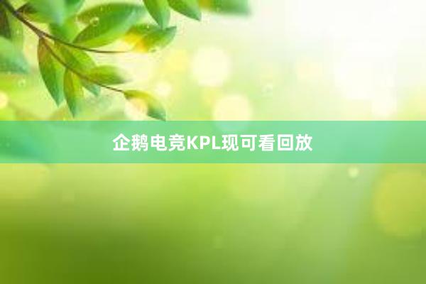 企鹅电竞KPL现可看回放