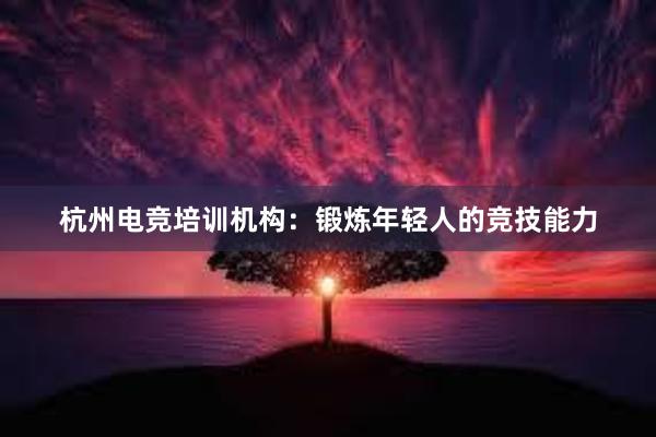 杭州电竞培训机构：锻炼年轻人的竞技能力