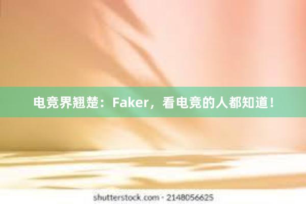 电竞界翘楚：Faker，看电竞的人都知道！