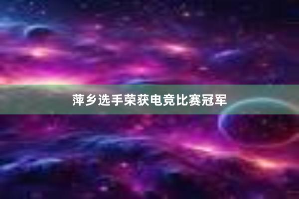 萍乡选手荣获电竞比赛冠军